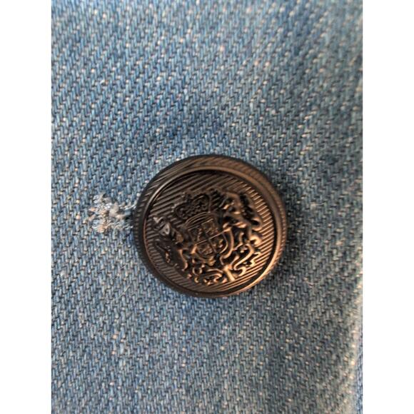 River Island | Blue Denim V-neck Blazer | Size 4 - Picture 3 of 6